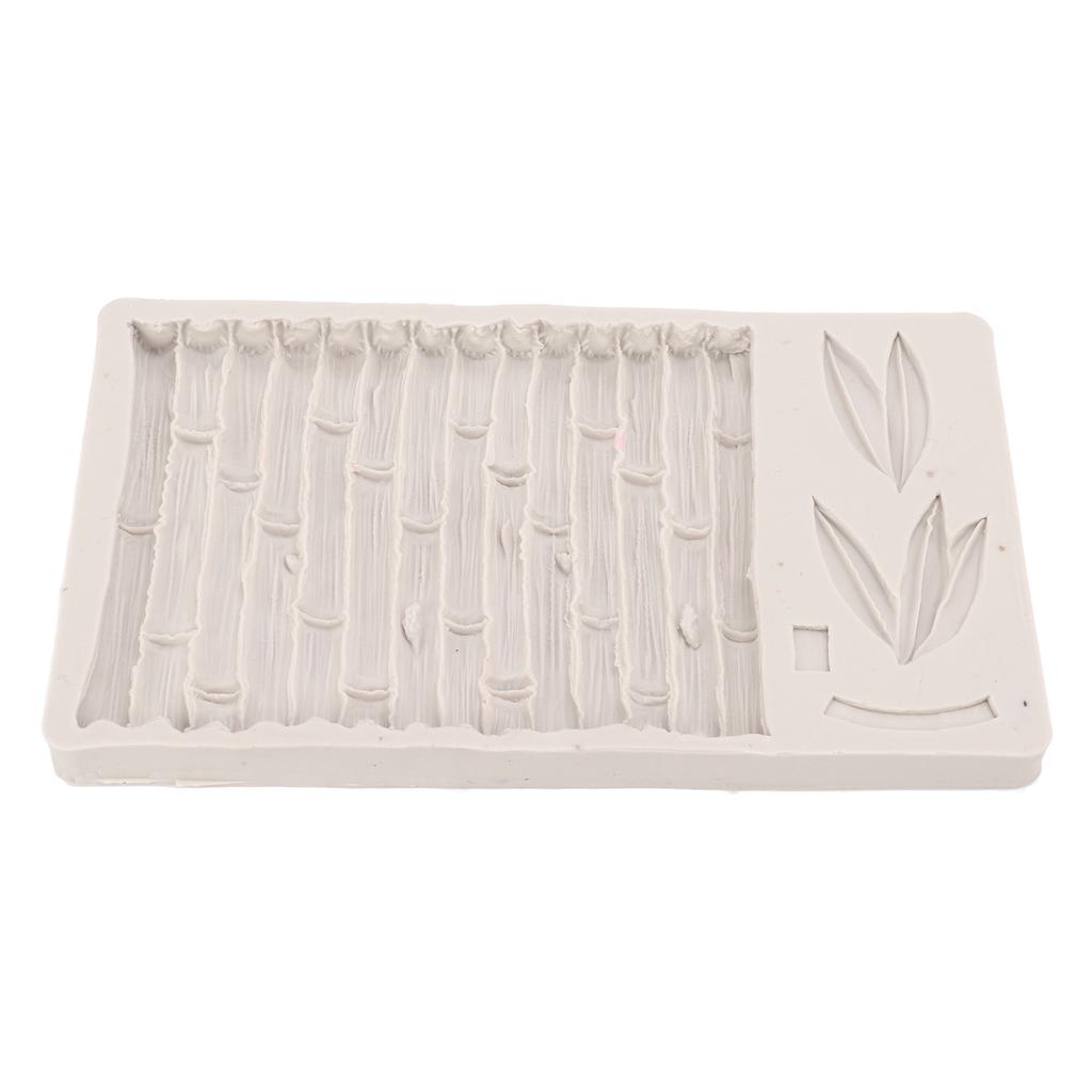 Silicone Mold Safe Elastic Grey Leaves Bamboo Design Tear Resistant Easy Demoulding DIY Baking Mold