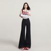 White non-stick leg slightly pulled jeans women's spring and summer new high-waisted loose and thin wide-leg flared pants