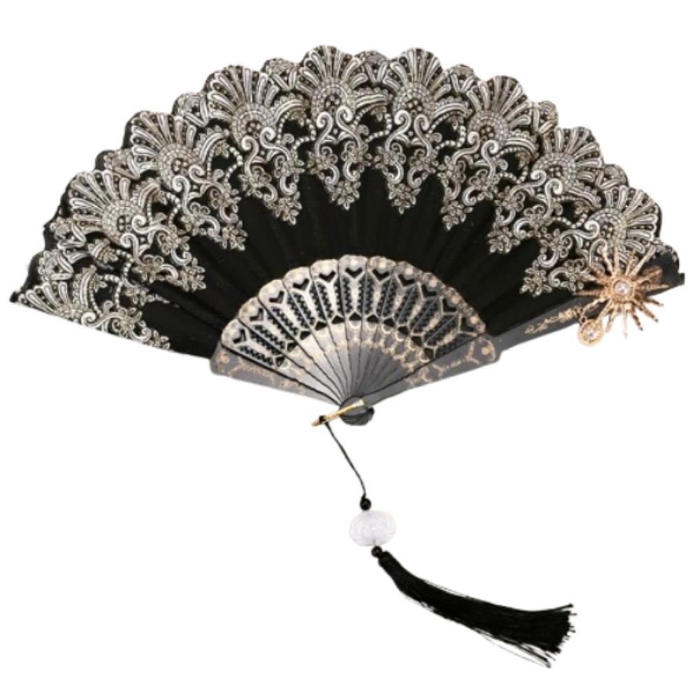 Retro Cosplay Vějíře do ruky Evropské Vějíře pro taneční show Růžový Krajkový Skládací Vějíř Svatební Párty Dekorace