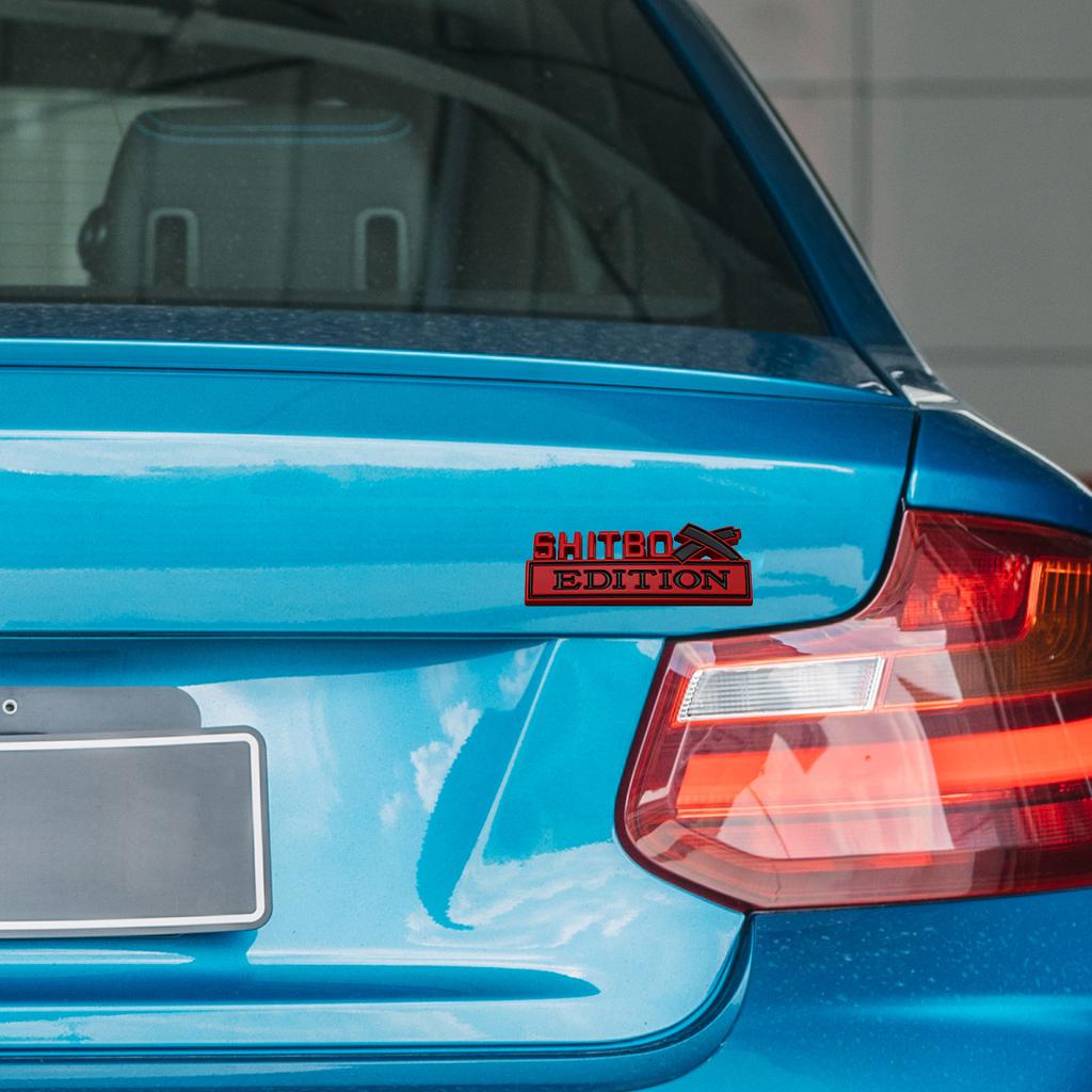 Car Stickers SHITBOX Edition Emblems Truck Exterior Badge 3D Badge Car Decal Nameplate Replacement For Car Trucks Universal Stic