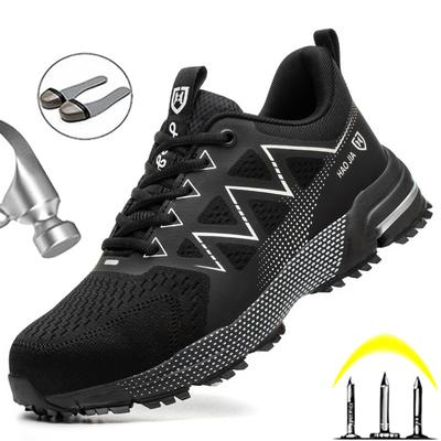 Anti-Slip Safety Shoes Men Steel Toe Shoes Puncture Proof Breathable Work Safety Boots Man Construction Work Shoes Male Sneakers
