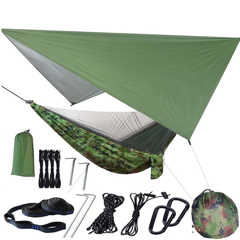 High-Quality Portable Camping Hammock with Mosquito Net and Waterproof Canopy for Outdoor and Indoor Use