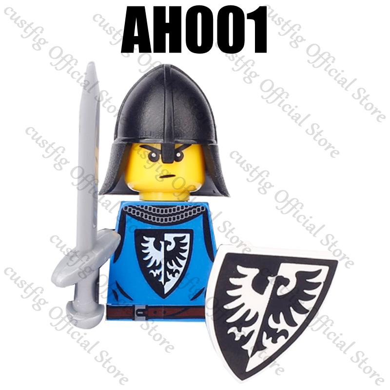 Mittelalterliche Militärsoldaten Figuren Bausteine Löwenherz Deutscher Ritter Waffe Infanterie Schild Helm Burg Hexe Steine Spielzeug