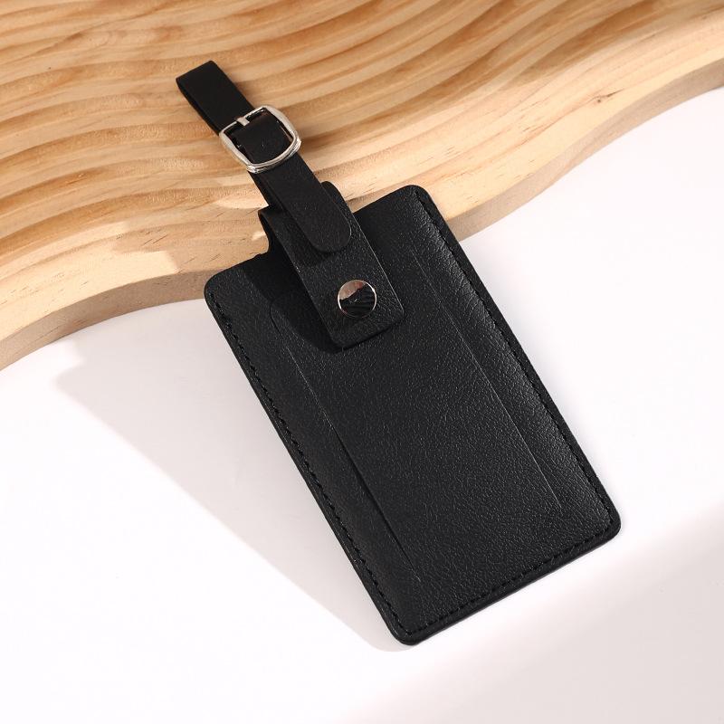PU Leather Luggage Tag Suitcase Address Label Travel ID Clip Business Boarding Case Accessories
