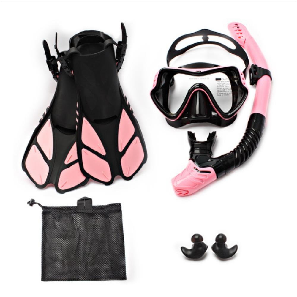 Outdoor sports diving mask snorkel adjustment fins three-piece set
