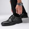 Men's Leather Shoes Korean Style Casual Business British Work Leather Shoes Non-slip Soft Sole Dad Shoes