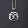 Vintage Gothic Baphomet Ram Head Pentagram Pendant Necklace Stainless Steel Occult Wiccan Pagan Jewelry for Men