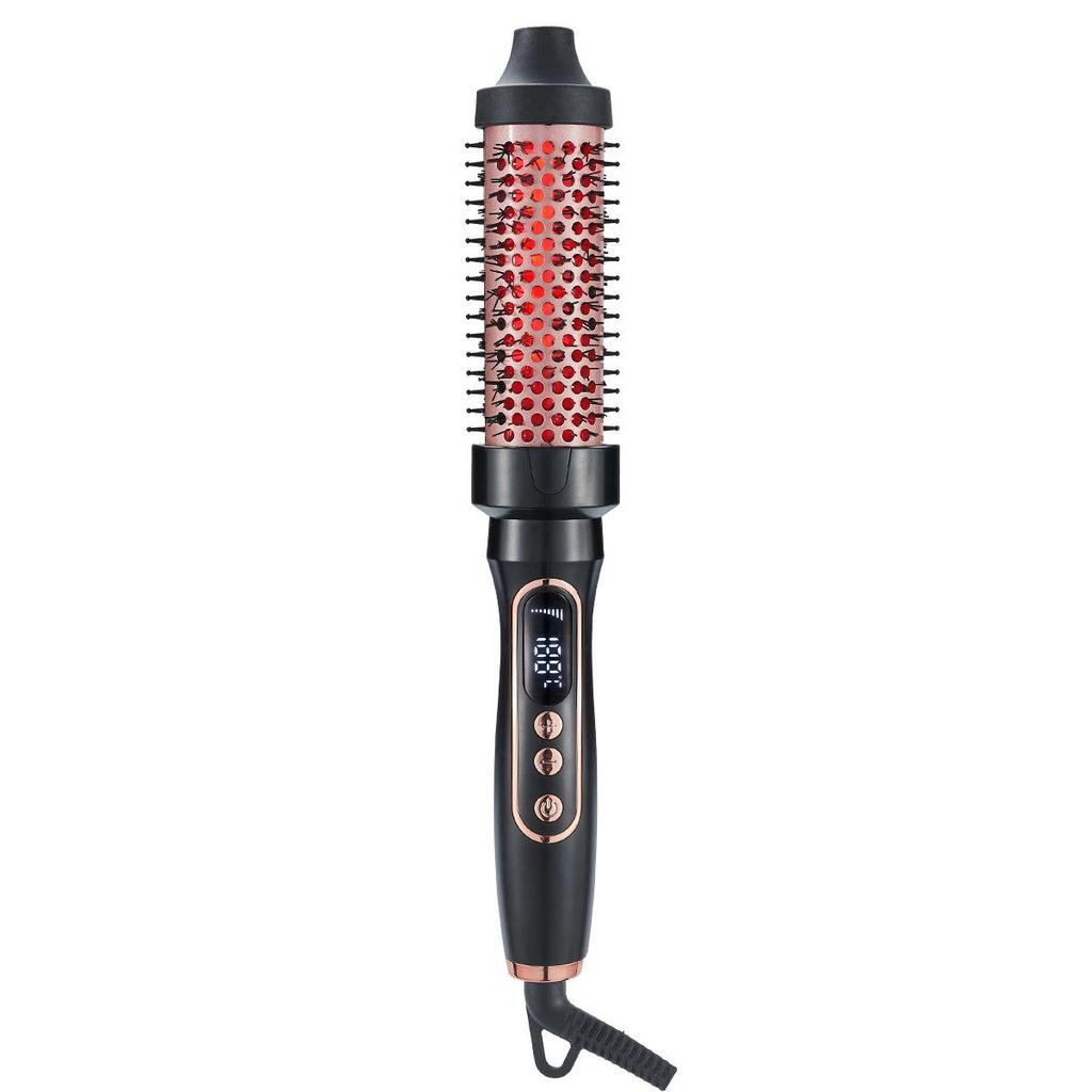 Infrared Fluffy Comb: 2-in-1 Electric Curling and Straightening Comb for Women.