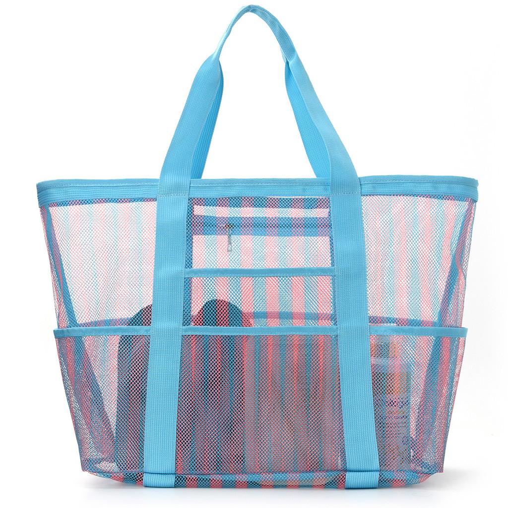Beach Bag Large Capacity Mesh Tote With Multiuse Design For Travel And Beach Days