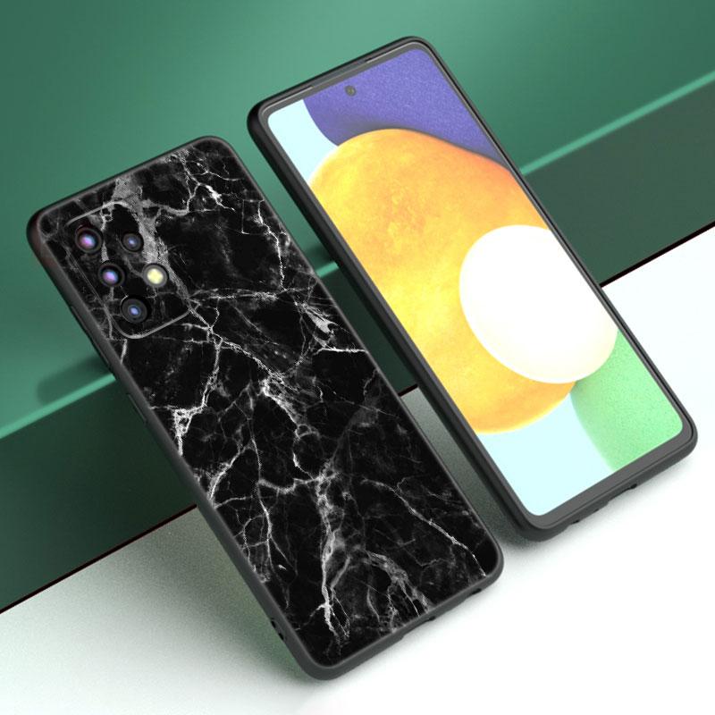 Schwarz-weißer Marmor-Fall für Samsung A04 A21 A30 A50 A52 S A13 A14 A22 A23 A32 A53 A73 5G A11 A12 A31 A33 A51 A70 A71 A72