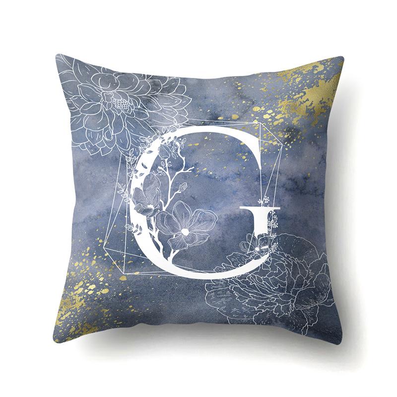 Polyester Pillow Case Ink And Quicksand Ornament Home 26 English Letter Printed Pillow Cushion Cover Premium Durable No pillow core 990₽