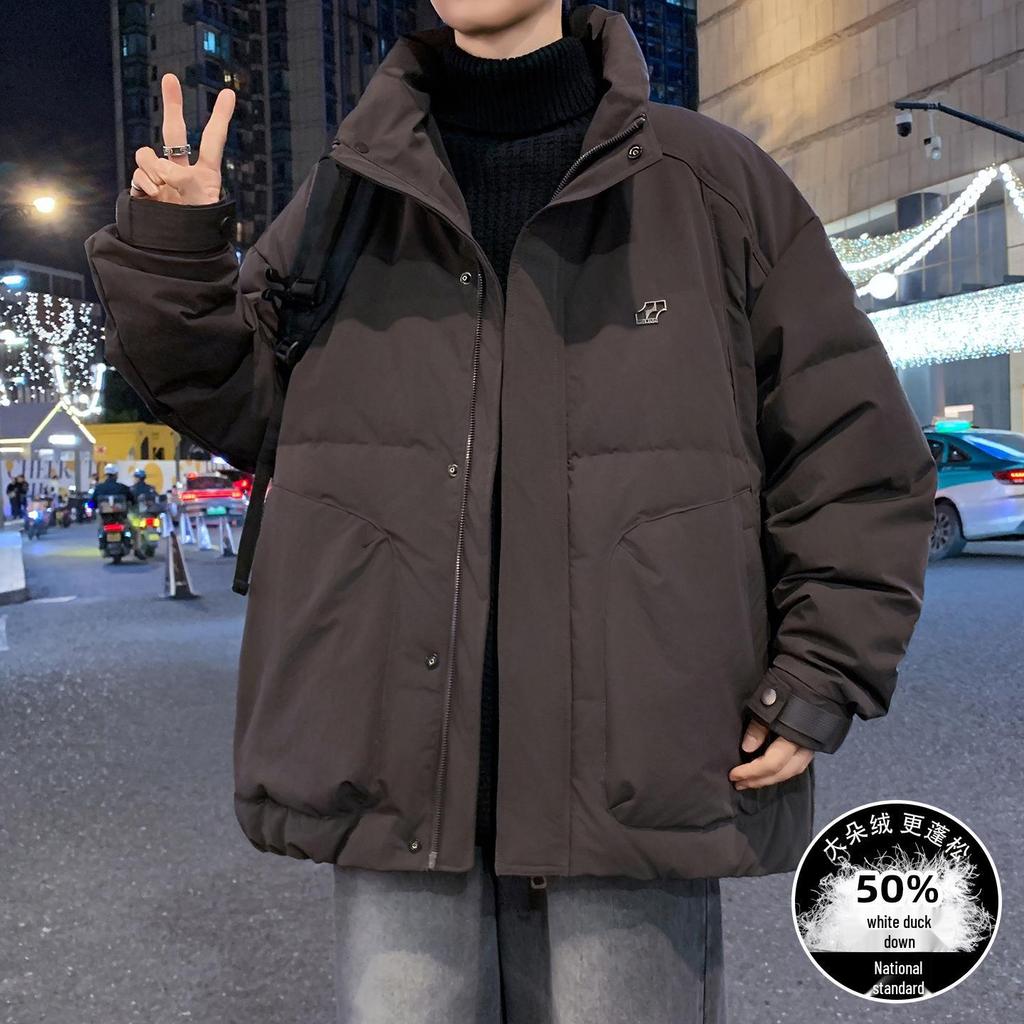 Men's Youth Down Jacket 2025: Thick, Warm, Dirt-Resistant Duck Down for Junior High & High School Students.
