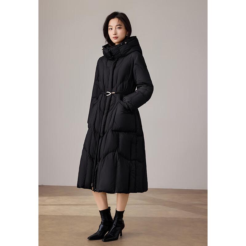 

VICTORIA&VERA Women s Winter Belted Hooded Long Down Jacket XL