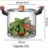 ZISIZ 5.5L Double-Handled Glass Stew Pot
