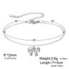 Cazador Cute Bowknot Charm Hand Bracelets for Women Stainless Steel Jewelry Double Beads Chains Bracelet Gift Trendy Wholesale