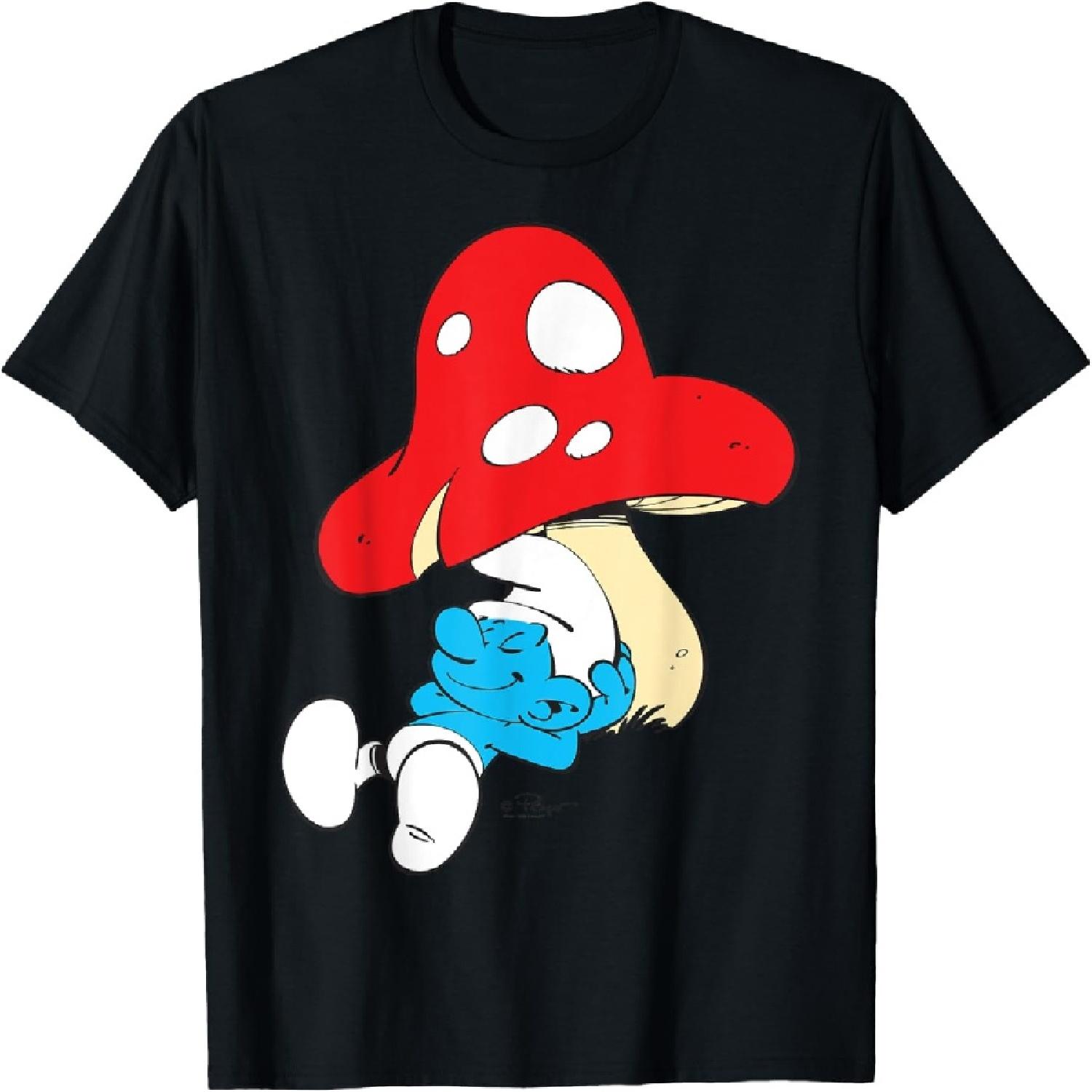 

The Smurfs Sleeping Under Mushroom Smiling T-Shirt XXXXXL