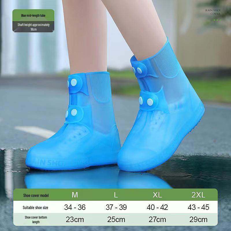 Unisex Waterproof Non-Slip Rain Boots and Shoe Covers - Durable and Thick for Outdoor Use, Includes Children's Sizes
