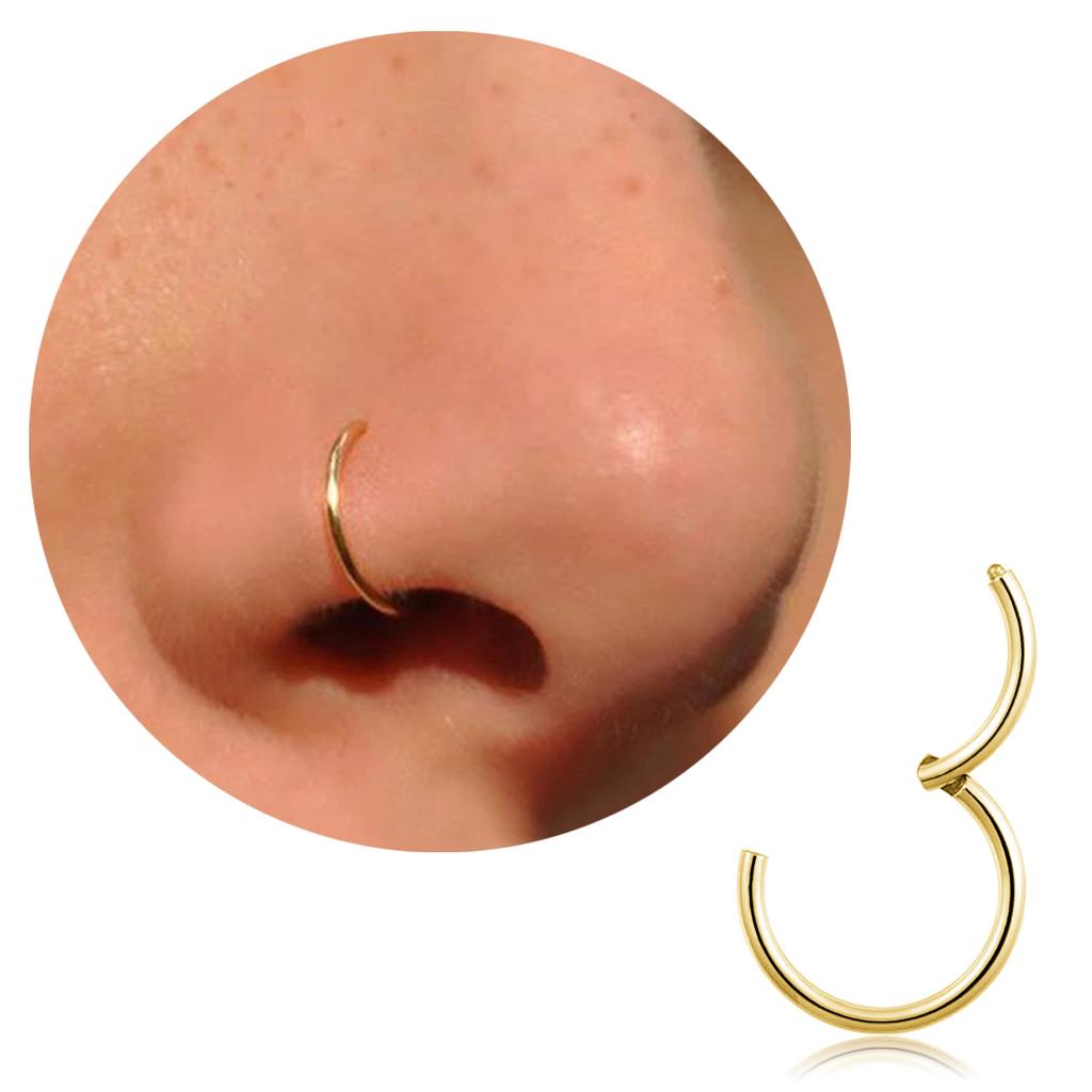 18G 316L Surgical Steel Nose Ring Hoop, Cartilage Hoop Earrings for Women Men Piercing Jewelry 6mm/8mm/10mm/12mm