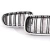 AAAOT1 Silver Chrome Frame Double Slat Kindey Grille Front M Color  Racing Grill For BMW 5 Series F10 F11 520i 535i 530i 540i 2010-2017