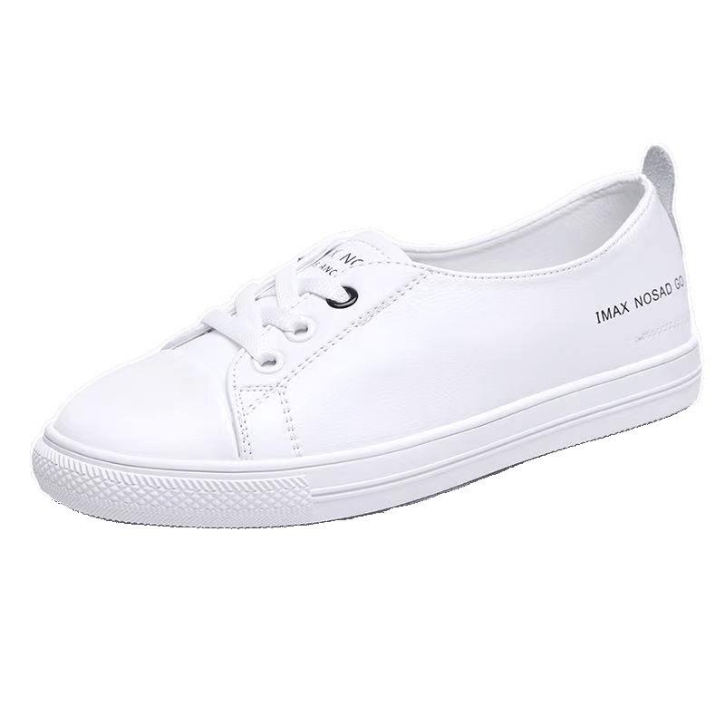 2025 Été Chaussures Plates Blanches Polyvalentes à Enfiler pour Femmes - Fines, Peu Profondes, Élégantes et Confortables.