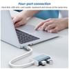 FONKEN 4 In 1 USB/Type-C Hub USB3.0*1+USB2.0*3 Fast Transfer Expander Docking Station for Hard Drive USB Stick Keyboard Conncector