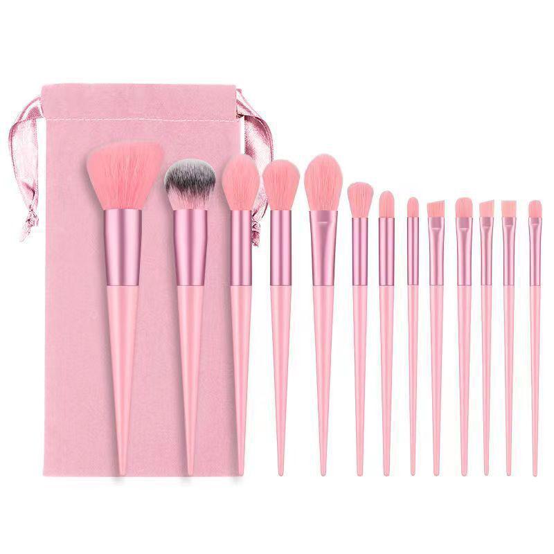13-Piece Evergreen Makeup Brush Set: Soft Bristle Brushes for Eyeshadow, Powder, Concealer & Blush