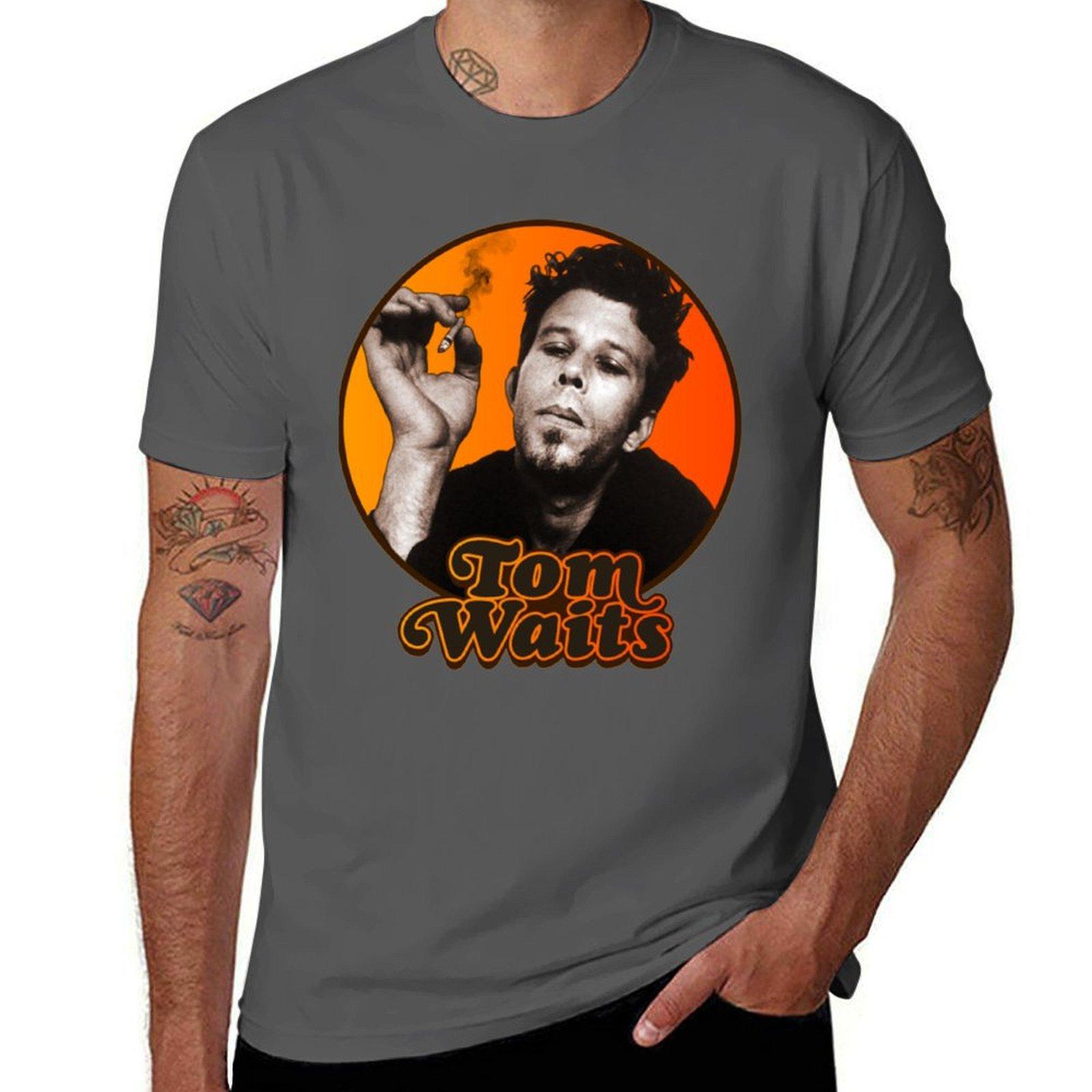 

Tom Waits Tom Waits Retro Music Legend TShirt Work Wear Simple Tee Shirt 4XL