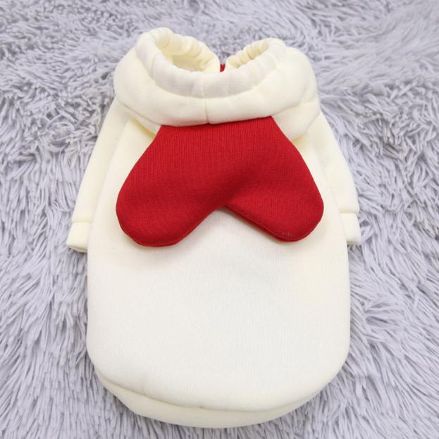 Christmas Dog Clothes, Rudolph & Heart Fleece-Lined Pet Costume, Warm Puppy Sweater Outfit, S–XL