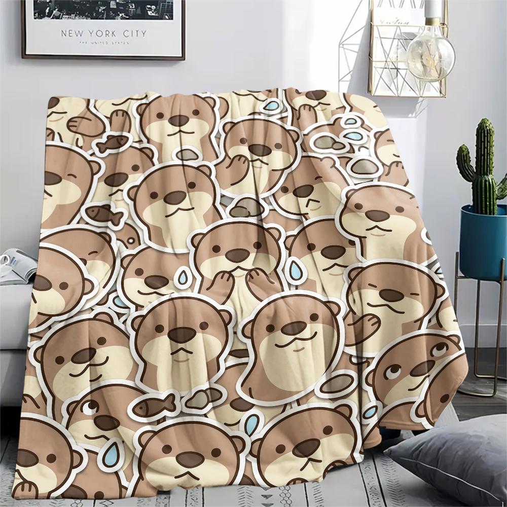 Cute animal panda dolphin Print Flannel Blanket High quality Comfortable for All Seasons Home Decor Warmth and Comfort Perfect for Christmas Gifts