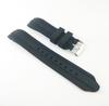 22mm Waterproof Black Silicone Rubber Curved End Dive Watch Band Strap