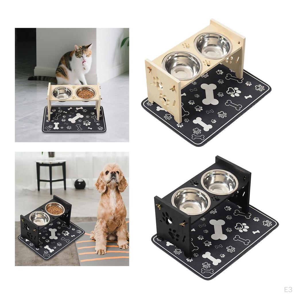 Elevated Cat Bowls Feeding Puppy Dishes Portable Pet Food Feeder Raised Station