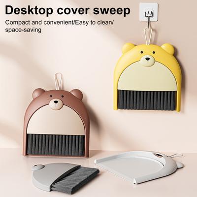 2 Stück/Set Besen Kehrschaufel Set mit Borsten Kleines Lanyard Weich Tragbar Wandmontiert Tastatur