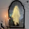 Spooky Halloween Ghost Mirror Creative LED Ghost Mirror Hologram Ghost Mirror  Prank Decor