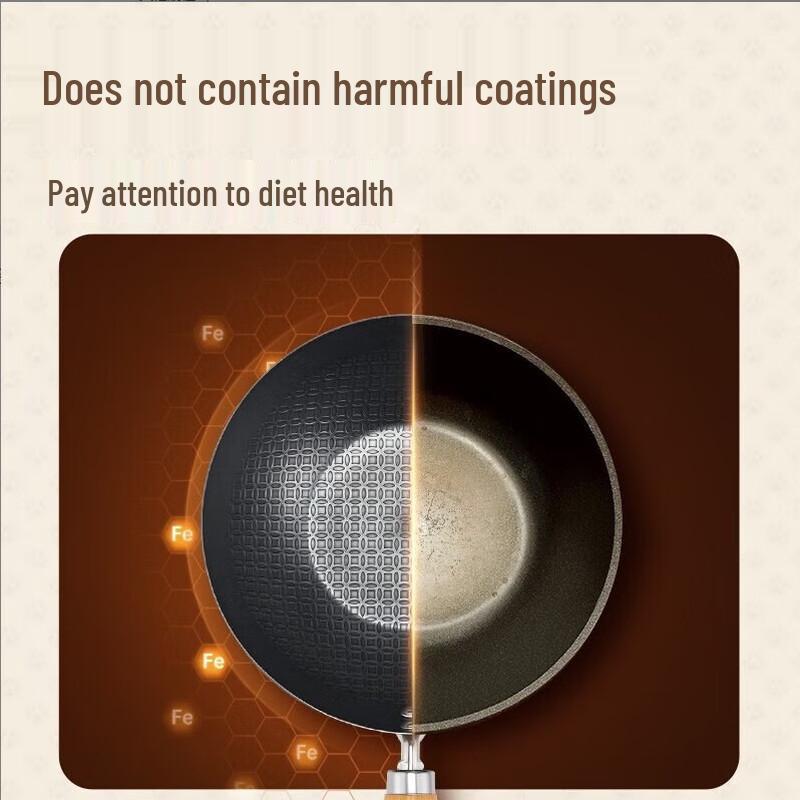 Cuidahuang Uncoated Refined Iron Flat-Bottom Frying Pan