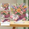 Flower Special Shaped Desktop Diamond Art Kits Colorful Diamond Painting Desktop Ornaments Kit for Home Office Desktop Decor