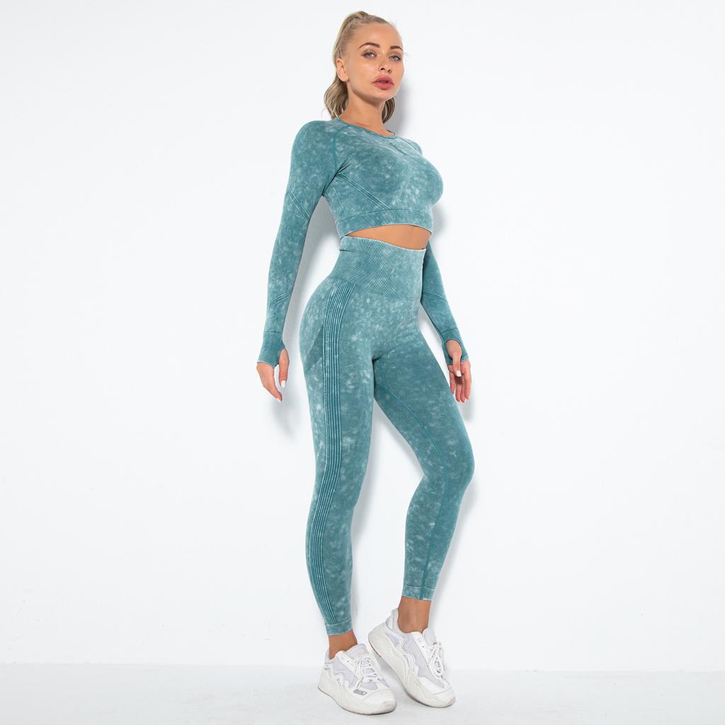 New Seamless Washable Smiling Yoga Suit Set For Outdoor Sports And Fitness, Sexy Curvy Buttocks Yoga Two-Piece Set For Women