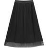 Aijutu Solid Mesh Spliced Midi Skirt