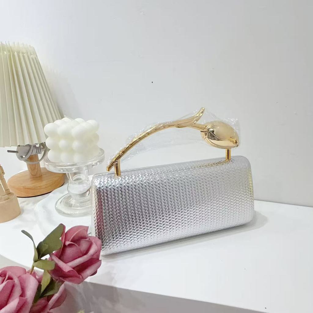 Pochette a Forma di Rosa in PU con Catena per Serata Romantica