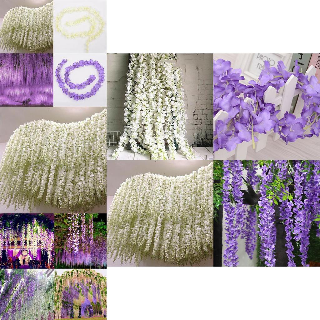 Atemberaubende 2m künstliche Glyzinien Seide künstliche Efeu Girlande für wunderschöne Hochzeitsdekoration
