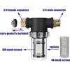 Gartenschlauchfilter für den Einlass des Hochdruckreinigers, Inline-Filter für Sedimente, 40-Mesh-Sieb, Extra 100 Mesh