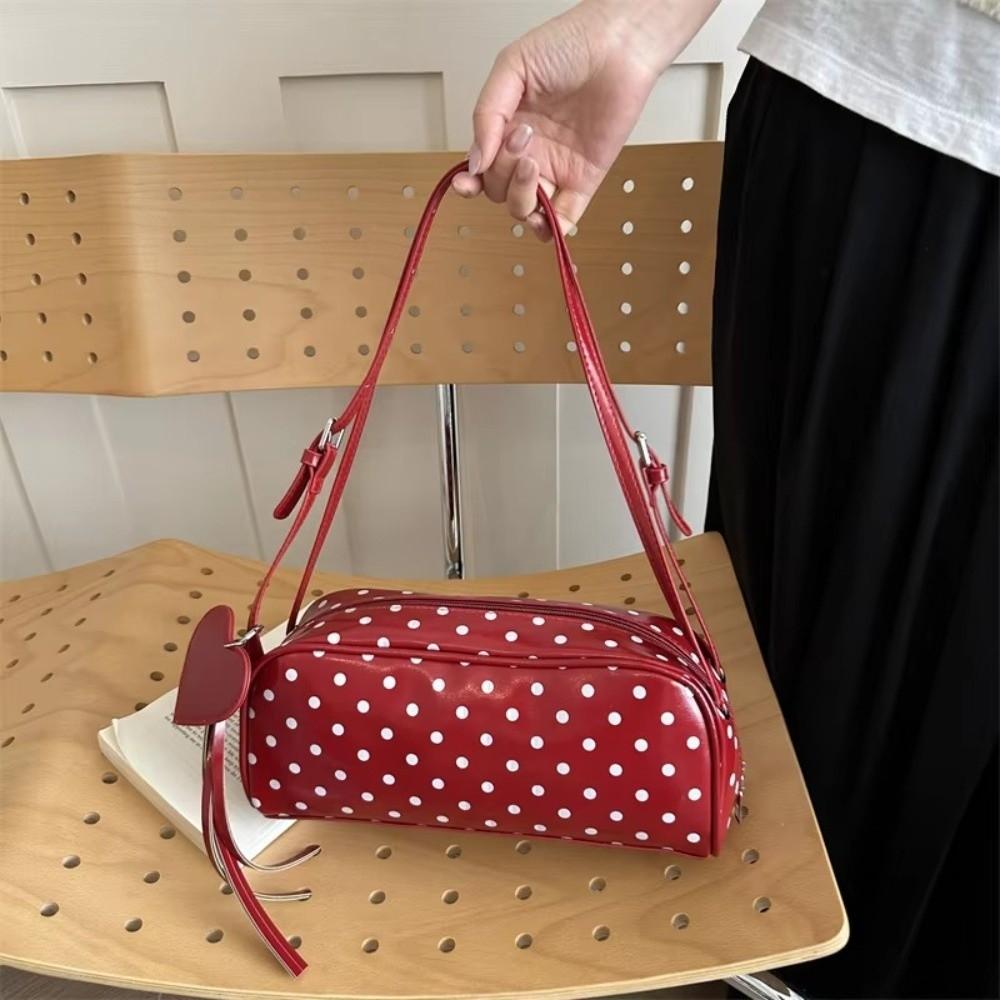 PU Leather Polka Dot Shoulder Bag Adjustable Straps Crossbody Bag New Tote Bag  Casual Wear