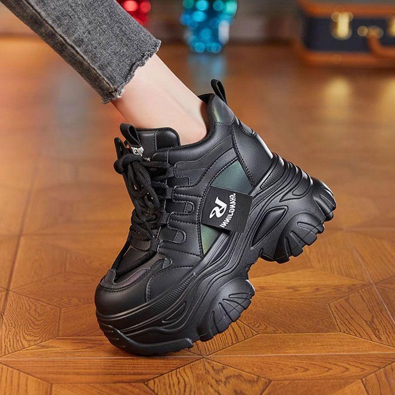 Inner heightening dad shoes women's ins tide spring Korean version super fire thick-soled small casual sports shoes