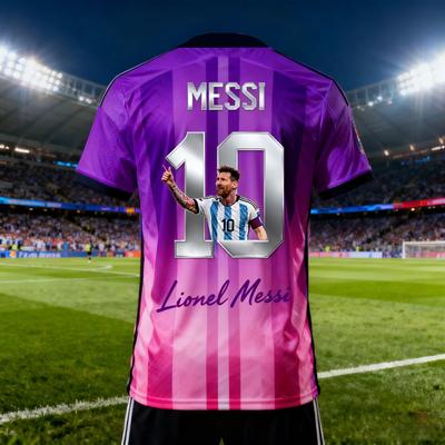 2026 Σχεδιασμένη Φανέλα Ποδοσφαίρου Messi για Άνδρες Καλοκαιρινή Μπλούζα για Ενήλικες Καθημερινή Εξωτερικού Χώρου Αθλητική Γρήγορου Στεγνώματος Διαπνέουσα Μπλούζα