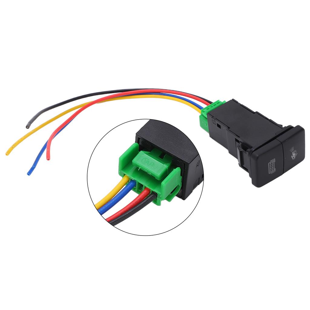 Wire Fog Light Switch Reserved Hole Stable Heat Resistant Appearance Polishing Double Press Fog