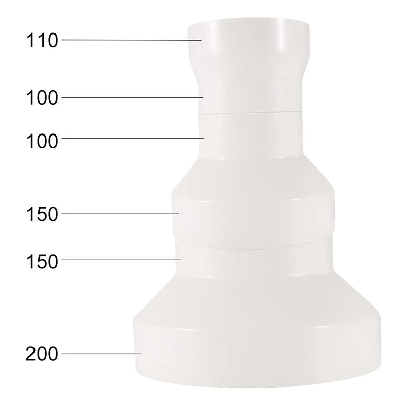 Ventilation Pipe Reducer Adapter Pipe Air Duct Adapter Pipe Connector for Inline Ventilation System(150-100mm)