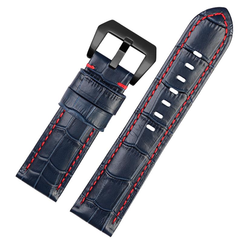 Hochwertiges wasserdichtes Uhrenarmband für Panerai PAM688 441/1313 Rindsleder Herren blau Uhrenarmband Zubehör 22MM 24mm 26mm