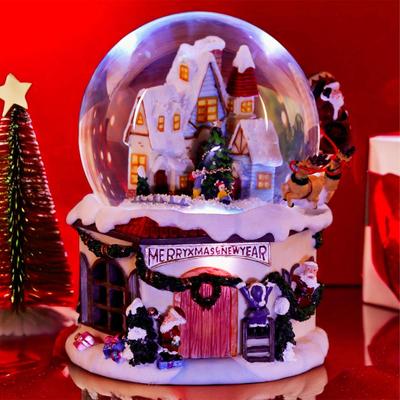 Świąteczna pozytywka, obrotowy świąteczny wystrój, śnieżna kula z muzyką, do dekoracji imprezowych