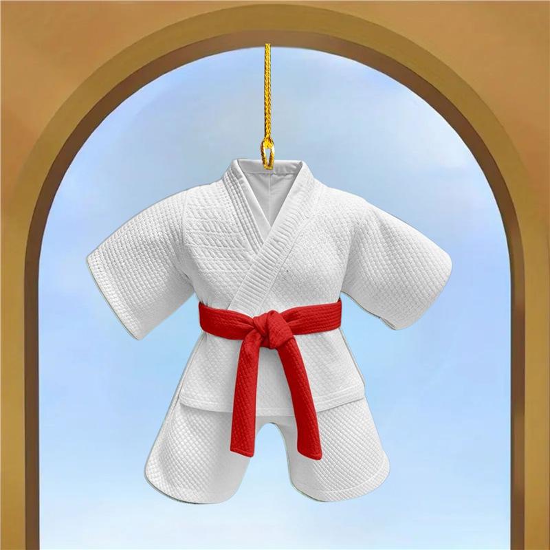 

Taekwondo-Themed Acrylic Pendant for Rearview Mirror 8cm + Gold Cord