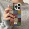 Прозорий чохол Cute Dopamine Color Block Match Plaid Clear For iPhone 16 15 14 13 12 11 Pro Max XS XR X SE 7 8 Plus Checkered Soft Cover