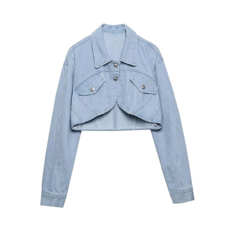 

European & American Street Fashion Winter Denim Jacket - Women s Casual Short Coat M джинсовый синий